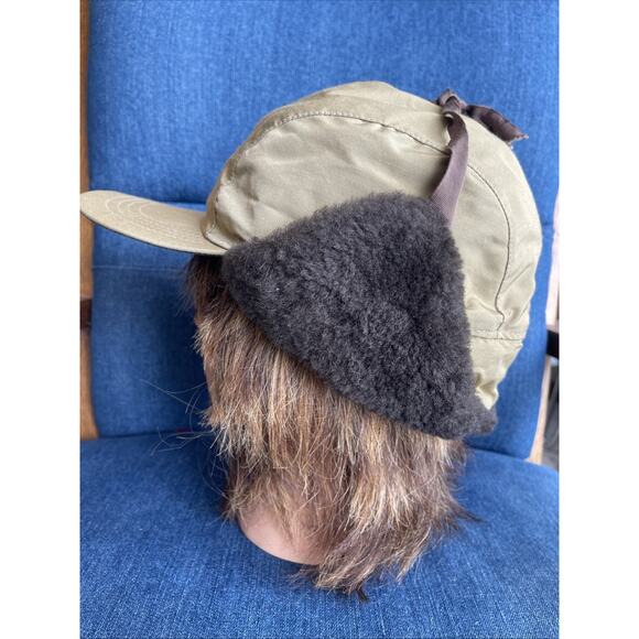 VINTAGE LL Bean Trapper Hat‎ Mens Large Tan Lined Quilted Union Made In USA - Picture 5 of 8